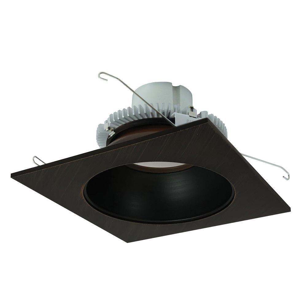 6" Cobalt Click Square Retrofit Reflector with Round Aperture, 1000lm / 12W, 2700K, Bronze