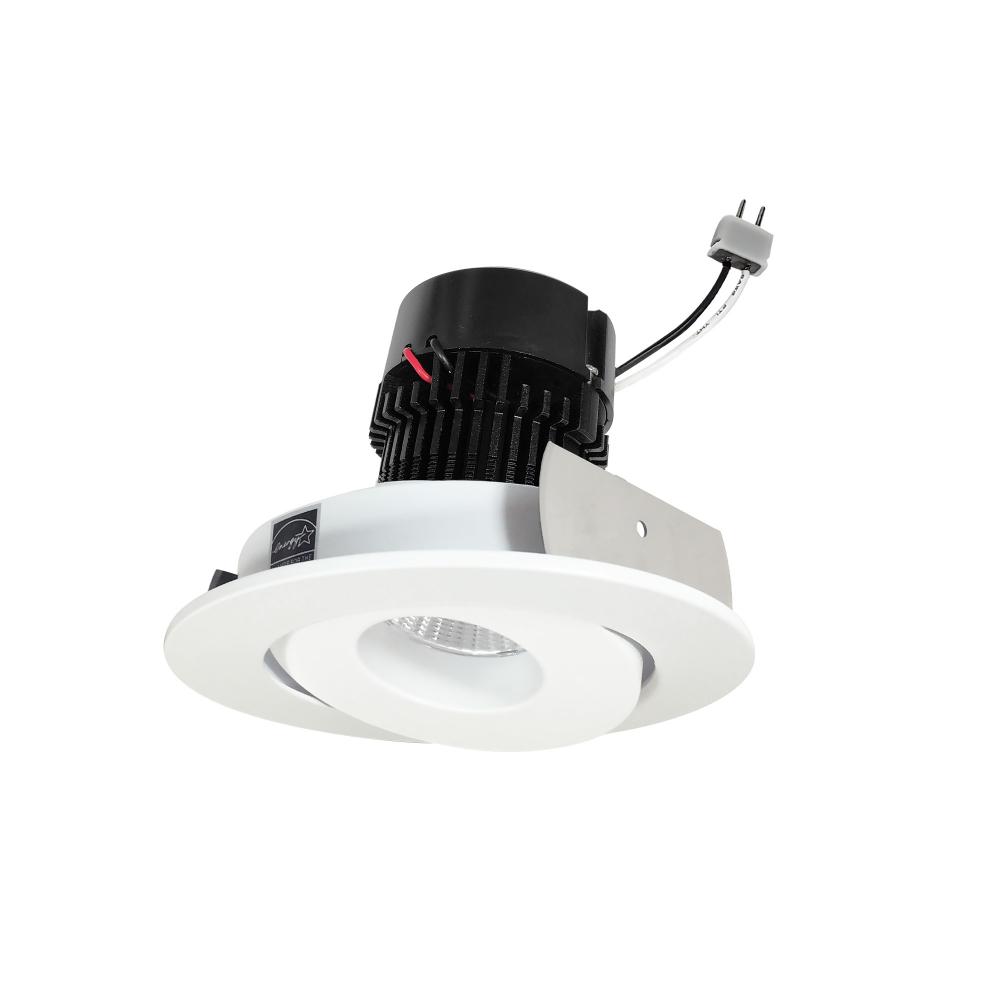 4" Pearl Low Voltage LED Round Adjustable Gimbal Retrofit, 1050lm / 11W, 3500K, Matte Powder