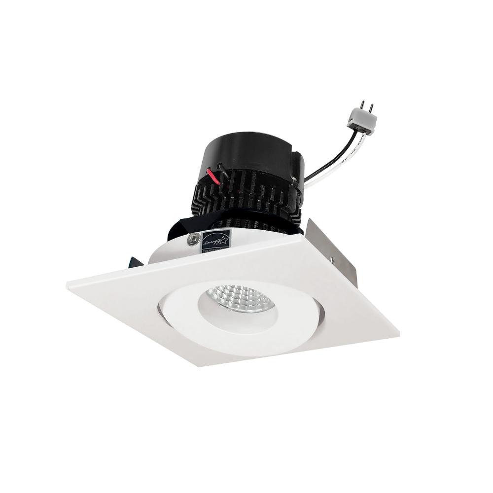 4" Pearl Low Voltage LED Square Adjustable Gimbal Retrofit, 1050lm / 11W, 4000K, White Finish