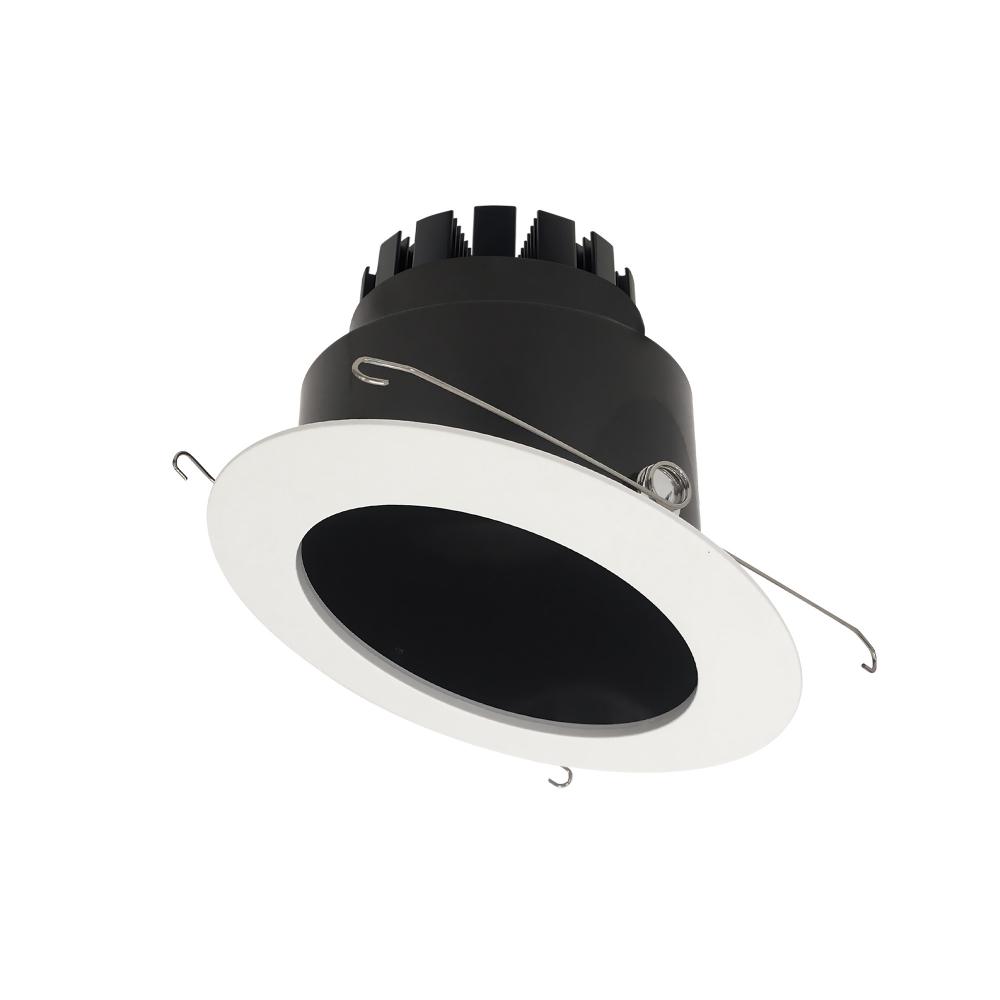 6" Marquise III Round Slope Reflector, 1200lm, 3500K, Flood Optic, Black Reflector/White Flange