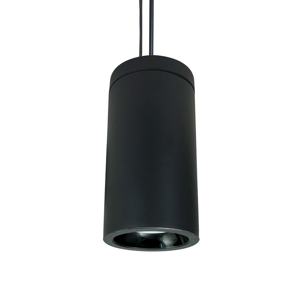 6" Cobalt Pendant Mount Cylinder, Black, 750L, 2700K, Black Reflector, 120V Triac/ELV Dimming