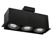 Nora NMRTLG-13D6L1940SB - LED Trimless 3-Head MLS Housing, 30W / 2100lm per Head, 4000K, 16-Degrees Spot, Black, 120-277V