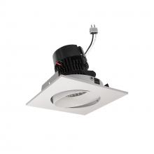 Nora NPRLV-4SC40XWW - 4" Pearl Low Voltage LED Square Adjustable Cone Retrofit, 1200lm / 11W, 4000K, White Reflector /