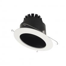 Nora NRM3-6S1L235FB - 6" Marquise III Round Slope Reflector, 1200lm, 3500K, Flood Optic, Black Reflector/White Flange