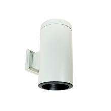 Nora NYLI-6WI2BBW - 6" Cylinder, White, Wall Mount, Incandescent, Baf., Black