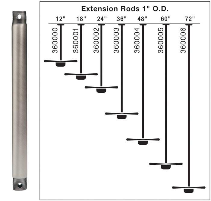 Fan Down Rod 12 Inch (10 pack)