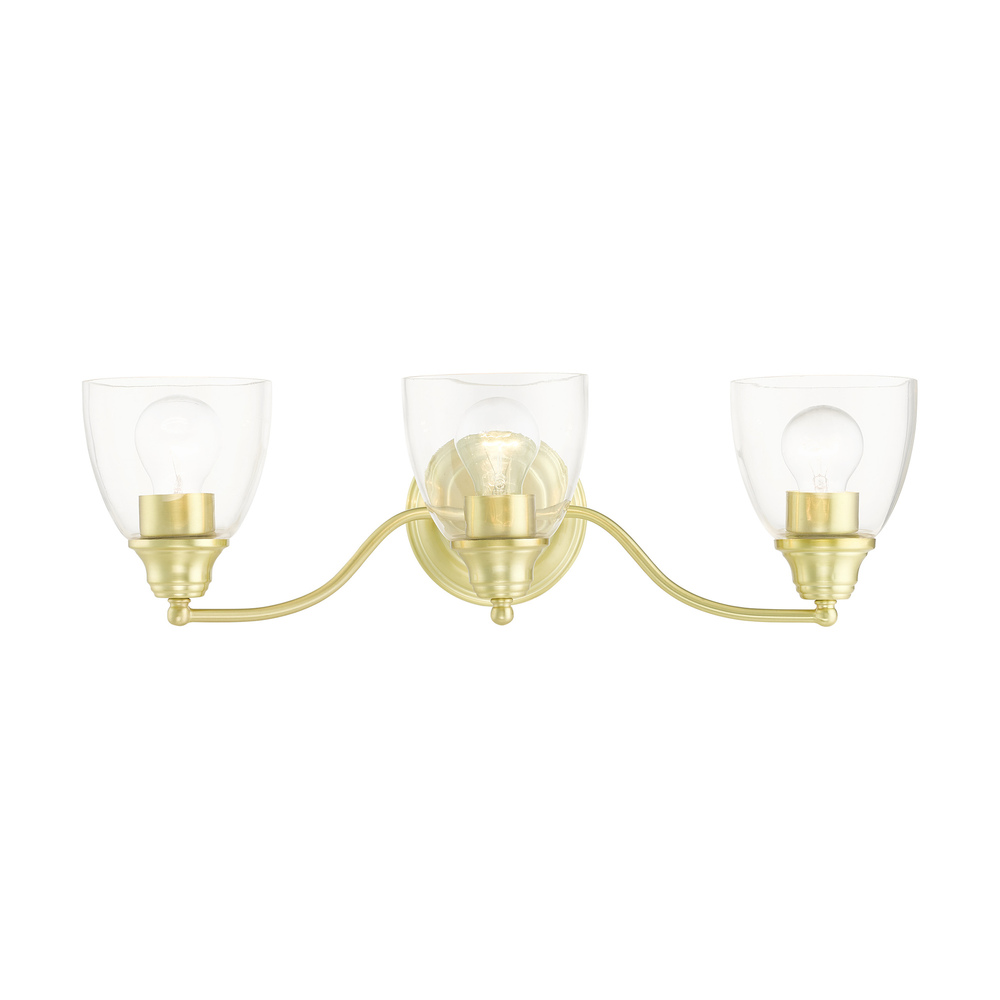 3 Lt Satin Brass Vanity Sconce