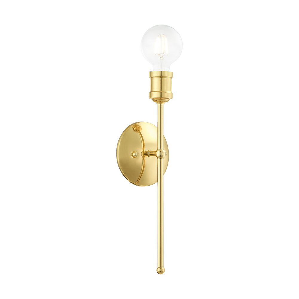 1 Lt Polished Brass Wall Sconce