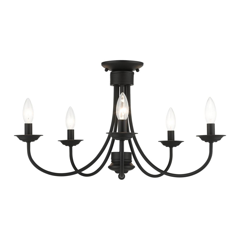 5 Light Black Large Semi-Flush