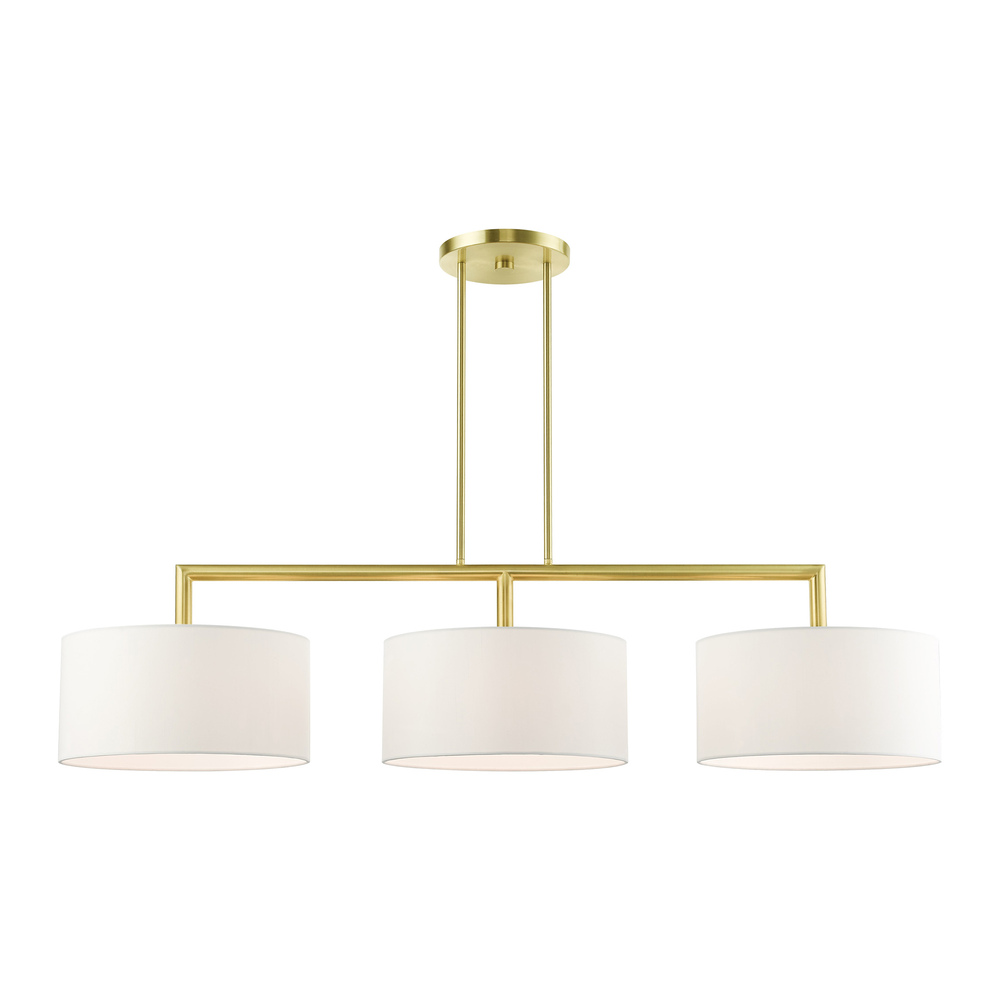 3 Lt Satin Brass  Linear Chandelier