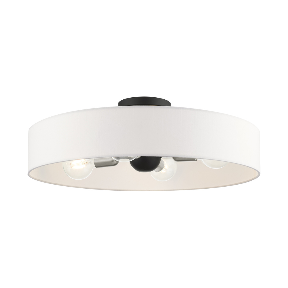 4 Lt Black Semi Flush Mount