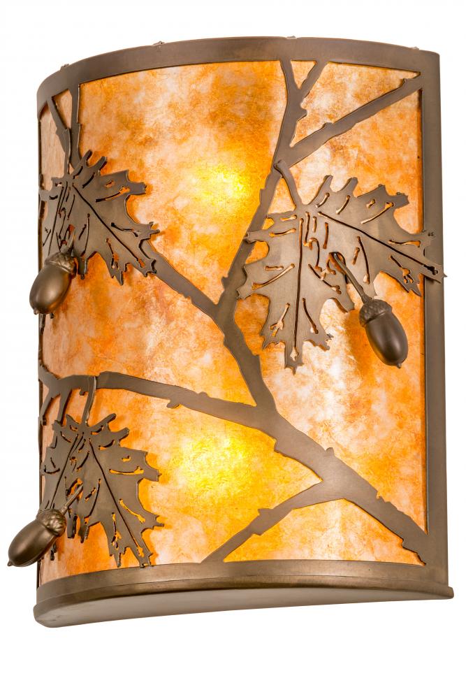 10"W Oak Leaf & Acorn Wall Sconce