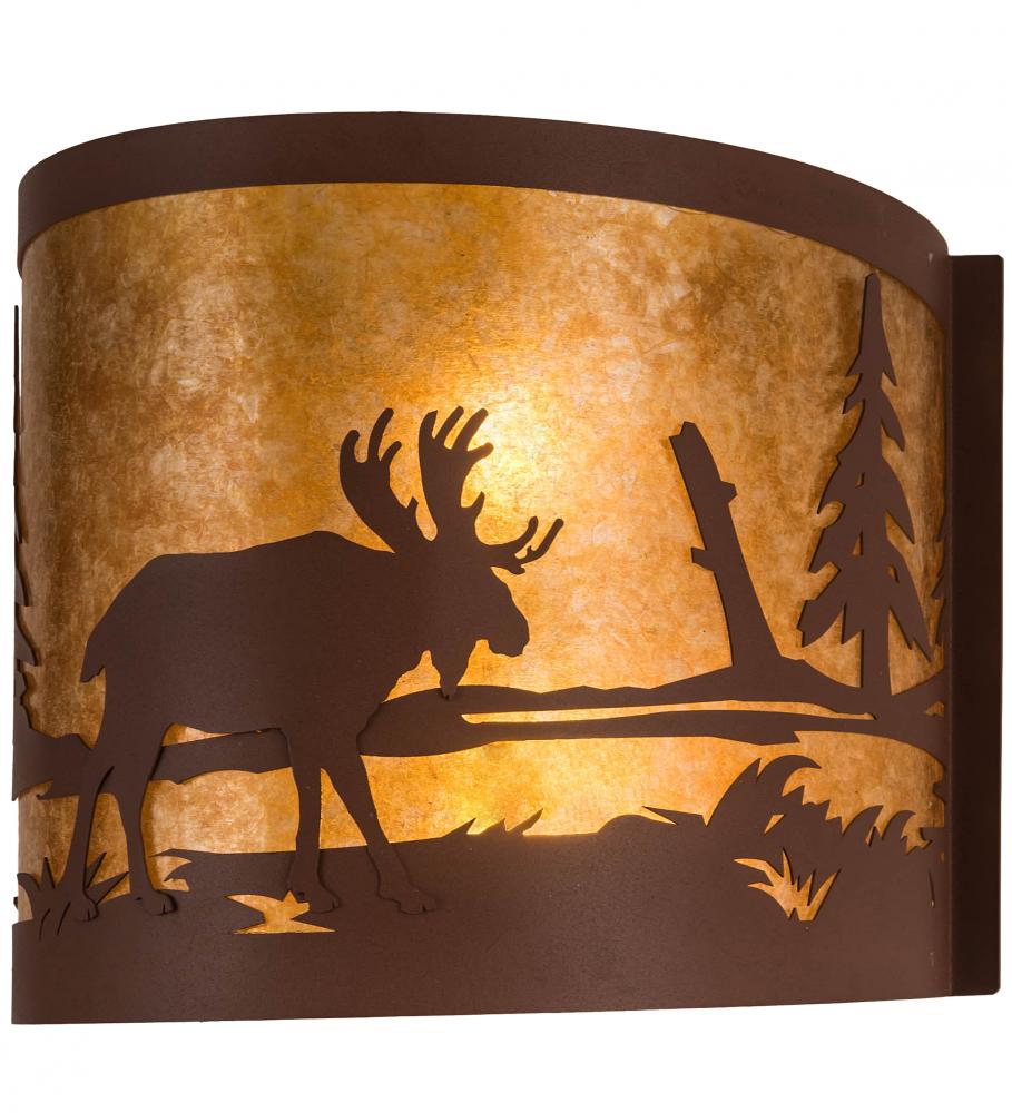 15" Wide Moose at Lake Wall Sconce