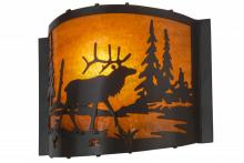 Meyda Blue 152608 - 12"W Elk at Lake Wall Sconce