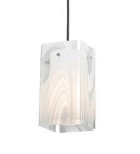 Meyda Blue 196654 - 5" Square Metro Blanco Swirl Quadrato Mini Pendant