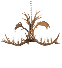 Meyda Blue 200454 - 64" Long Antlers Elk & Fallow Deer 8 Light Chandelier