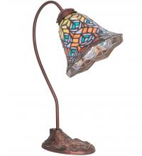 Meyda Blue 247790 - 18" High Tiffany Peacock Feather Desk Lamp