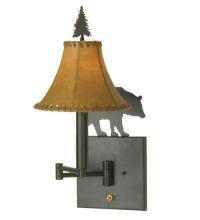 Meyda Blue 81467 - 8"W Black Bear Swing Arm Wall Sconce