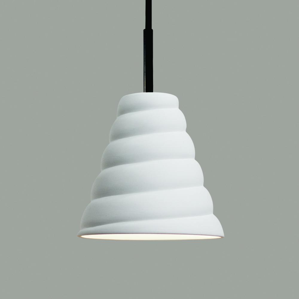 Vortex Mini Pendant: Silver Satin (Black Cord & Canopy)