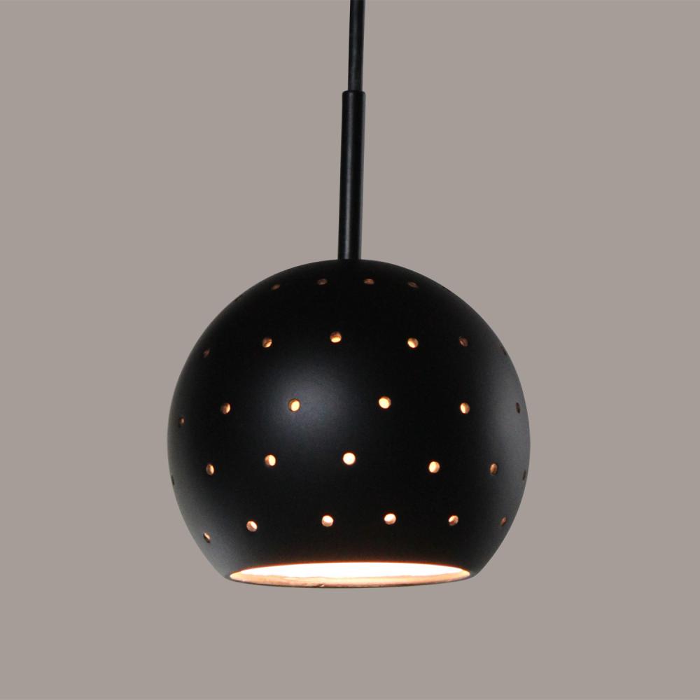 Lunar Mini Pendant: Slate Black (Black Cord & Canopy)