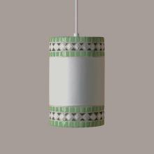 A-19 PM20301-MI-WCC - Borders Pendant Mint Green (White Cord & Canopy)