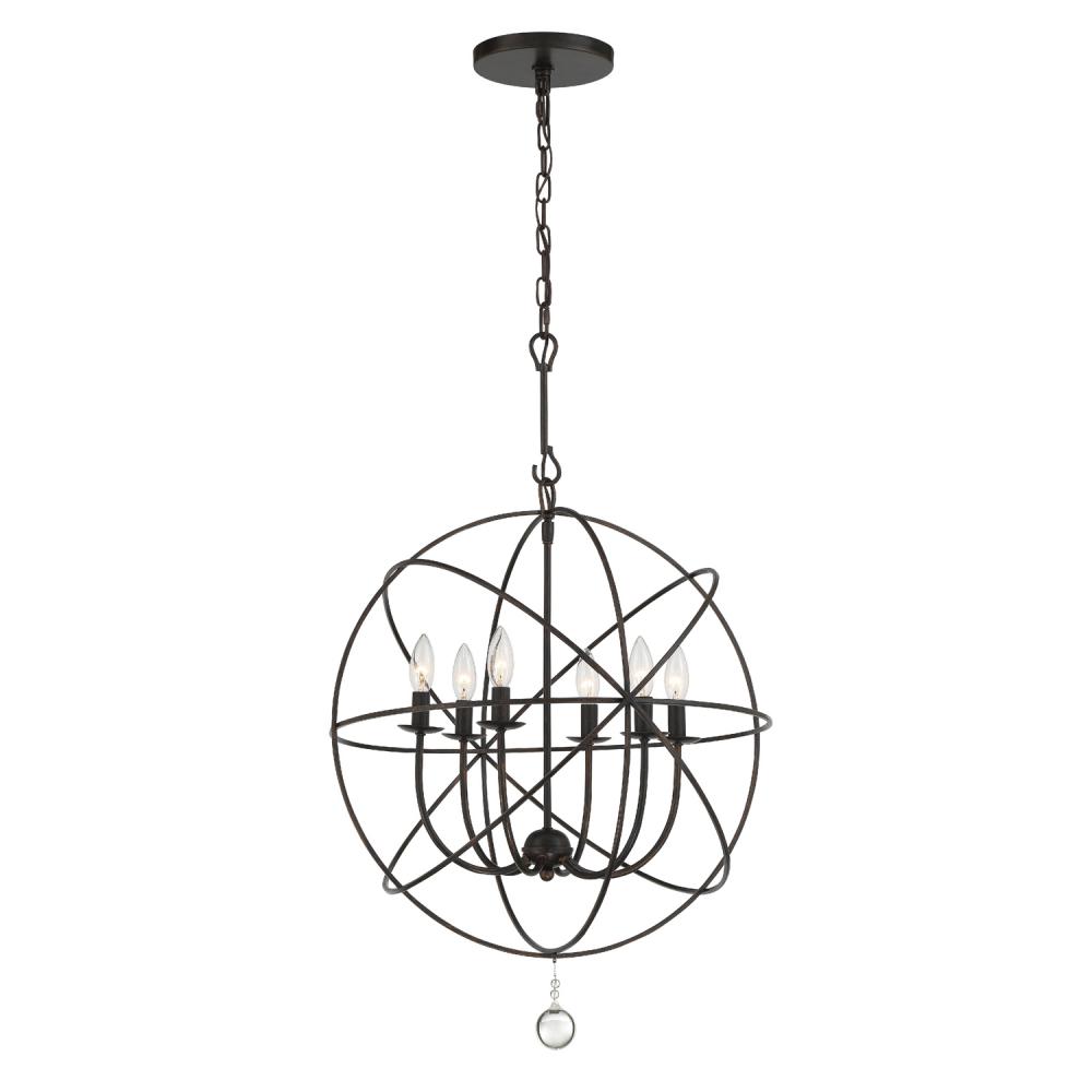 Solaris 6 Light English Bronze Sphere Chandelier