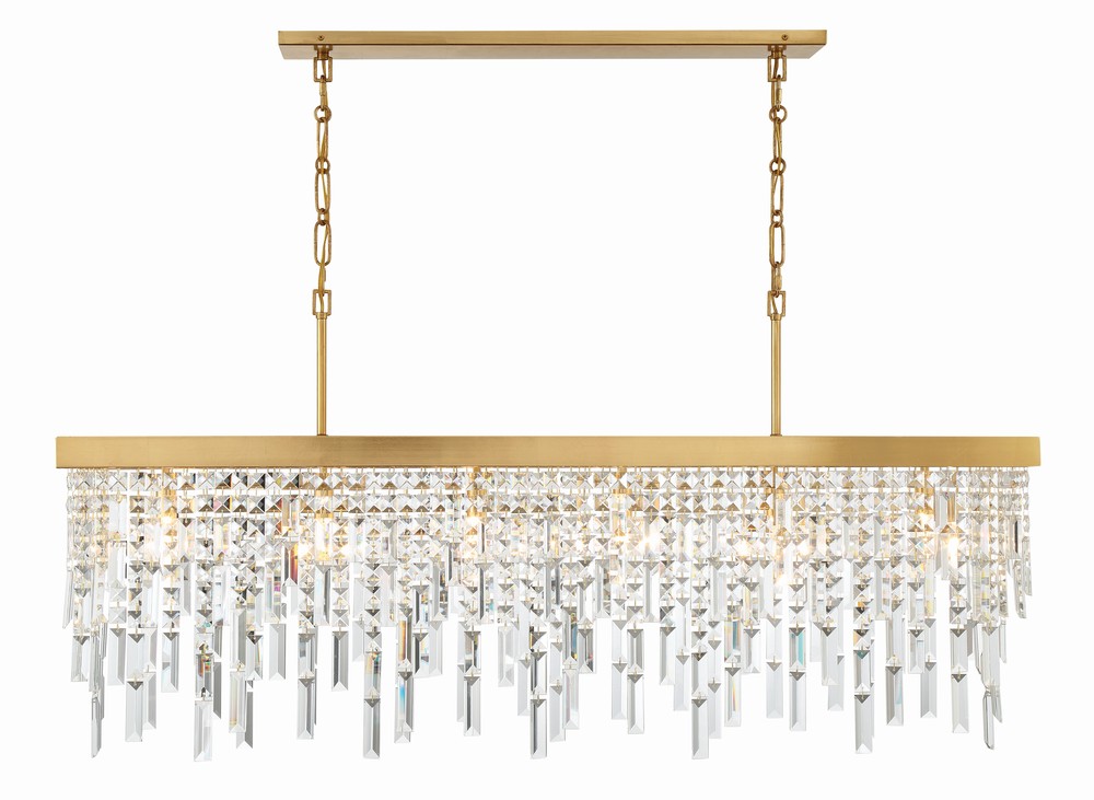 Winfield 6 Light Antique Gold Linear Chandelier