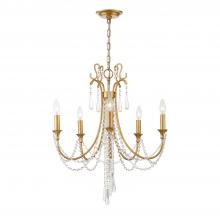 Crystorama ARC-1905-GA-CL-MWP - Arcadia 5 Light Antique Gold Chandelier