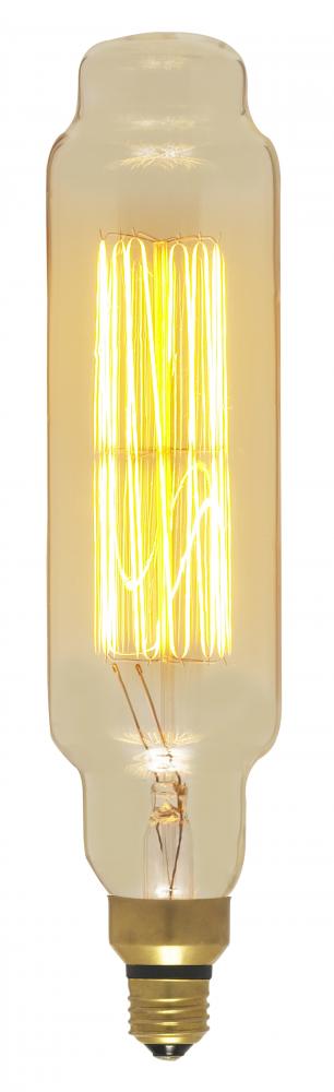 60 Watt T24 Incandescent vintage style; Amber; 2000 Average rated hours; Medium Base; 120 Volt