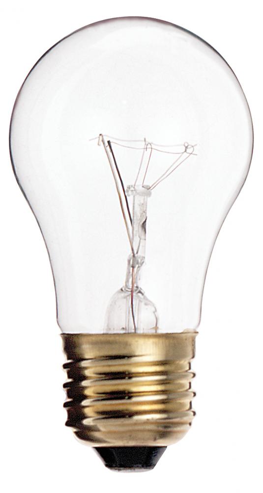 25 Watt A15 Incandescent; Clear; 2500 Average rated hours; 150 Lumens; Medium base; 130 Volt