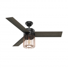 Hunter 59239 - Hunter 52 inch Ronan Matte Black Ceiling Fan with LED Light Kit and Handheld Remote