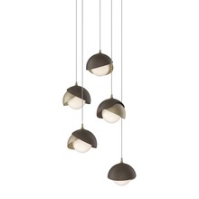 Hubbardton Forge 131125-SKT-LONG-84-05-GG0711 - Brooklyn 5-Light Double Shade Pendant