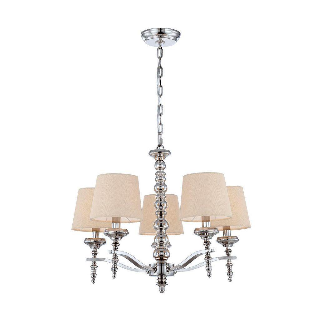 Jana Collection 5-Light Polished Nickel Chandelier