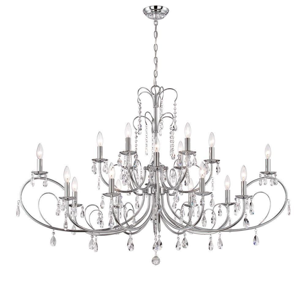 Kothari Collection 18-Light Chrome Chandelier