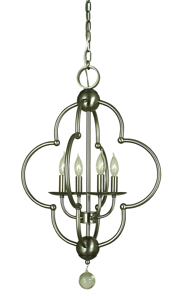 4-Light Mahogany Bronze Quatrefoil Dining Chandelier