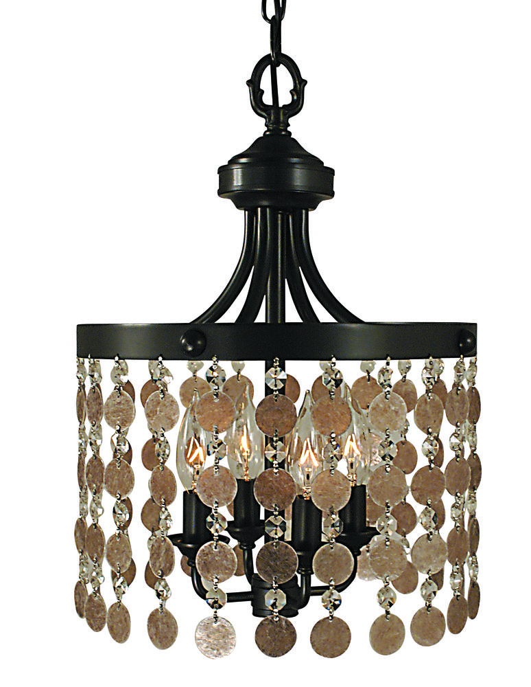 4-Light Brushed Nickel Naomi Mini Chandelier