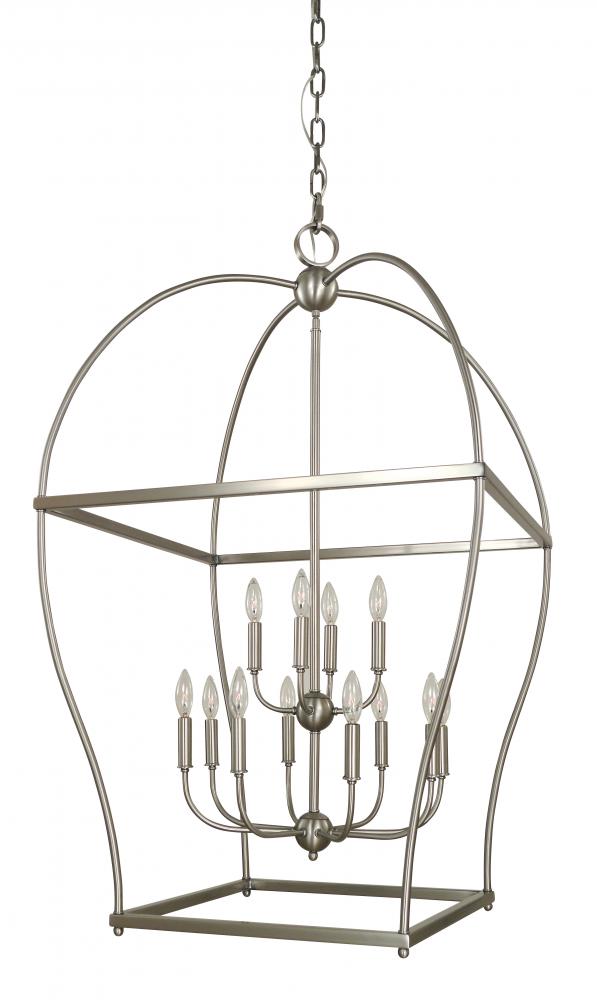 12-Light Matte Black Kenmare Foyer Chandelier