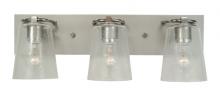 Framburg 4853 SP/PN/CS - 3-Light Satin Pewter/Polished Nickel/Clear Seedy Glass Mercer Bath Sconce