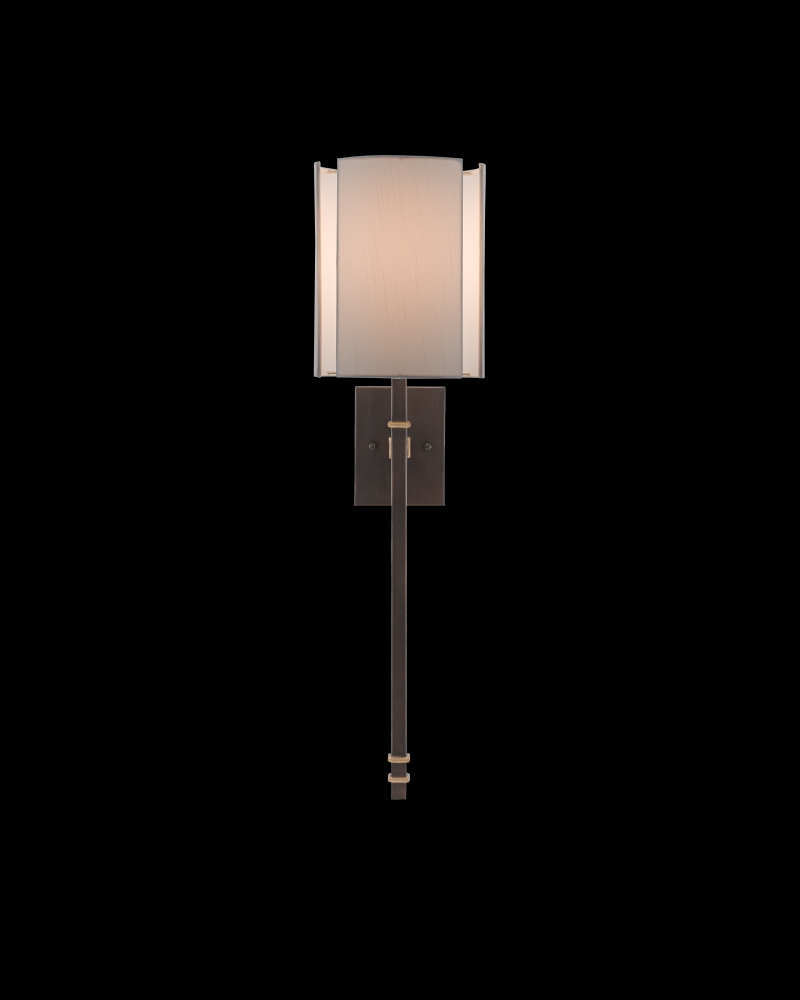 Rocher Bronze Wall Sconce, Whi