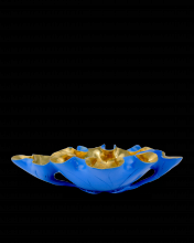 Currey 1200-0622 - Wrapped Lotus Leaf Blue Bowl