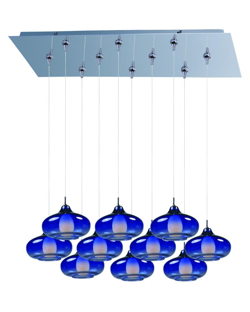 Graduating 10-Light RapidJack Pendant and Canopy